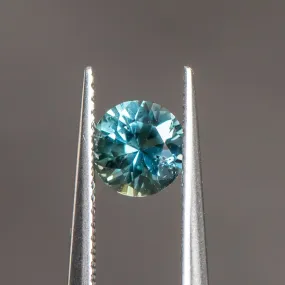 1.10CT Unheated Round Brilliant Songaea Sapphire with Color Shift from Grey/Purple to Seafoam Green - 6.21x4.08mm