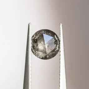 1.24CT ROSECUT SALT AND PEPPER DIAMOND, GREY WITH HEAVY EARTHY INCLUSIONS, 7X3.05MM