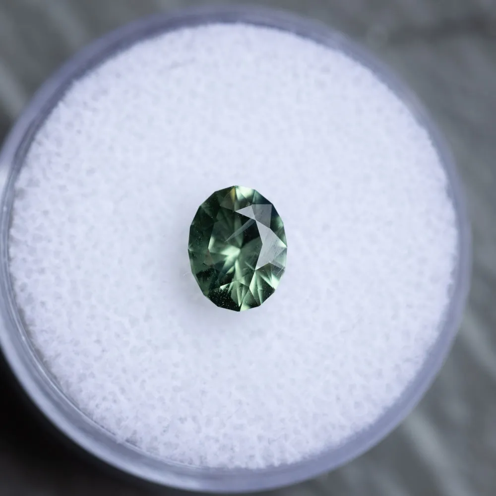 1.46CT PRECISION CUT MADAGASCAR SAPPHIRE, GREEN AND TEAL, 7.44X5.94MM