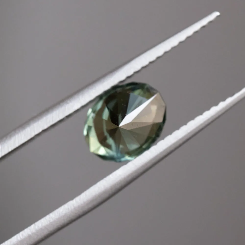 1.46CT PRECISION CUT MADAGASCAR SAPPHIRE, GREEN AND TEAL, 7.44X5.94MM