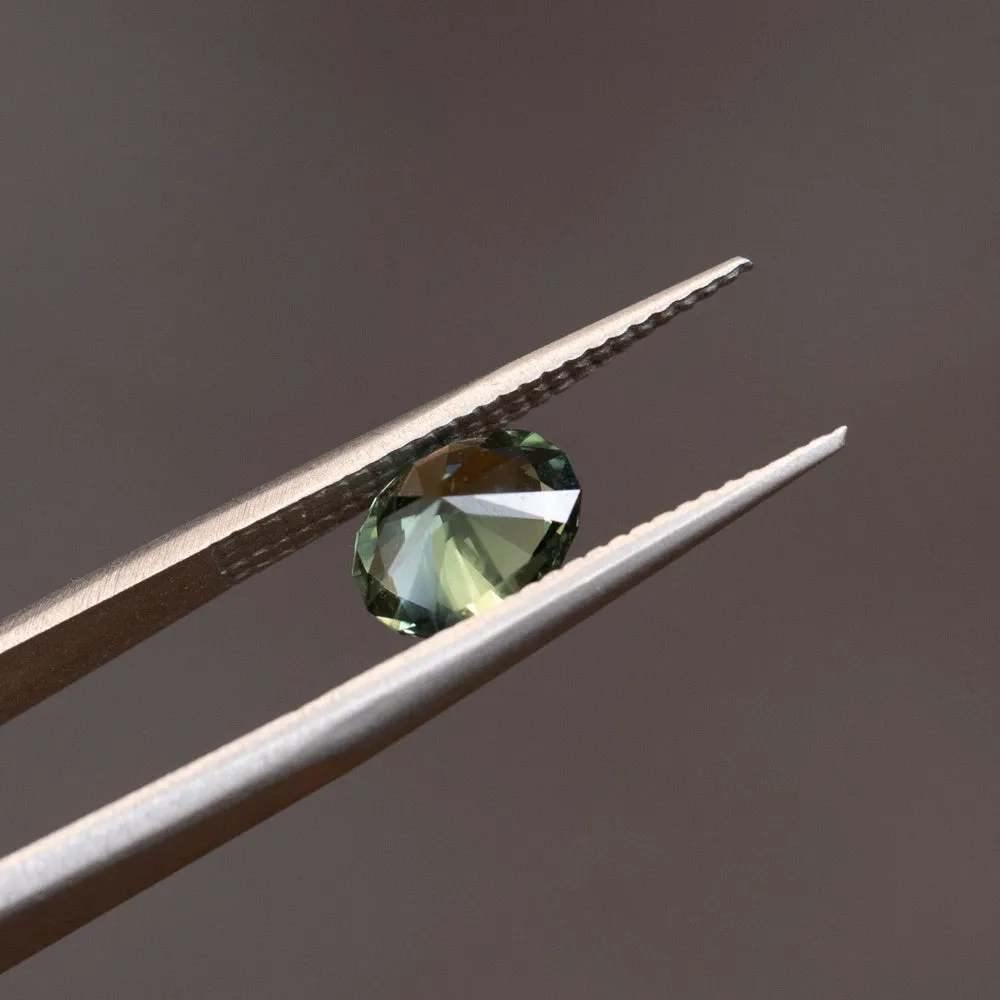 1.46CT PRECISION CUT MADAGASCAR SAPPHIRE, GREEN AND TEAL, 7.44X5.94MM