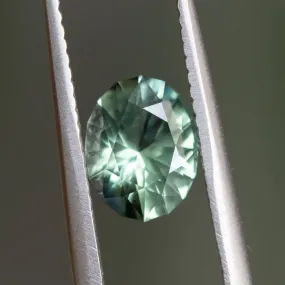 1.46CT PRECISION CUT MADAGASCAR SAPPHIRE, GREEN AND TEAL, 7.44X5.94MM