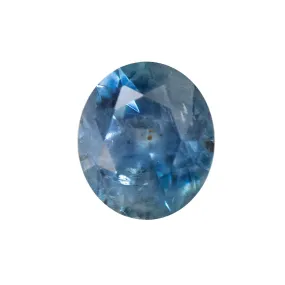 1.60CT ROVAL/ROUNDED OVAL MEDIUM OCEAN BLUE MONTANA SAPPHIRE WITH EARTHY AND SILK INCLUSIONS, 7.5X6.5MM