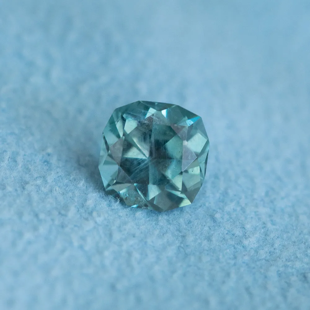 1.69CT SQUARE CUSHION MONTANA SAPPHIRE, TEAL BLUE GREEN, 6.50X4MM, UNTREATED