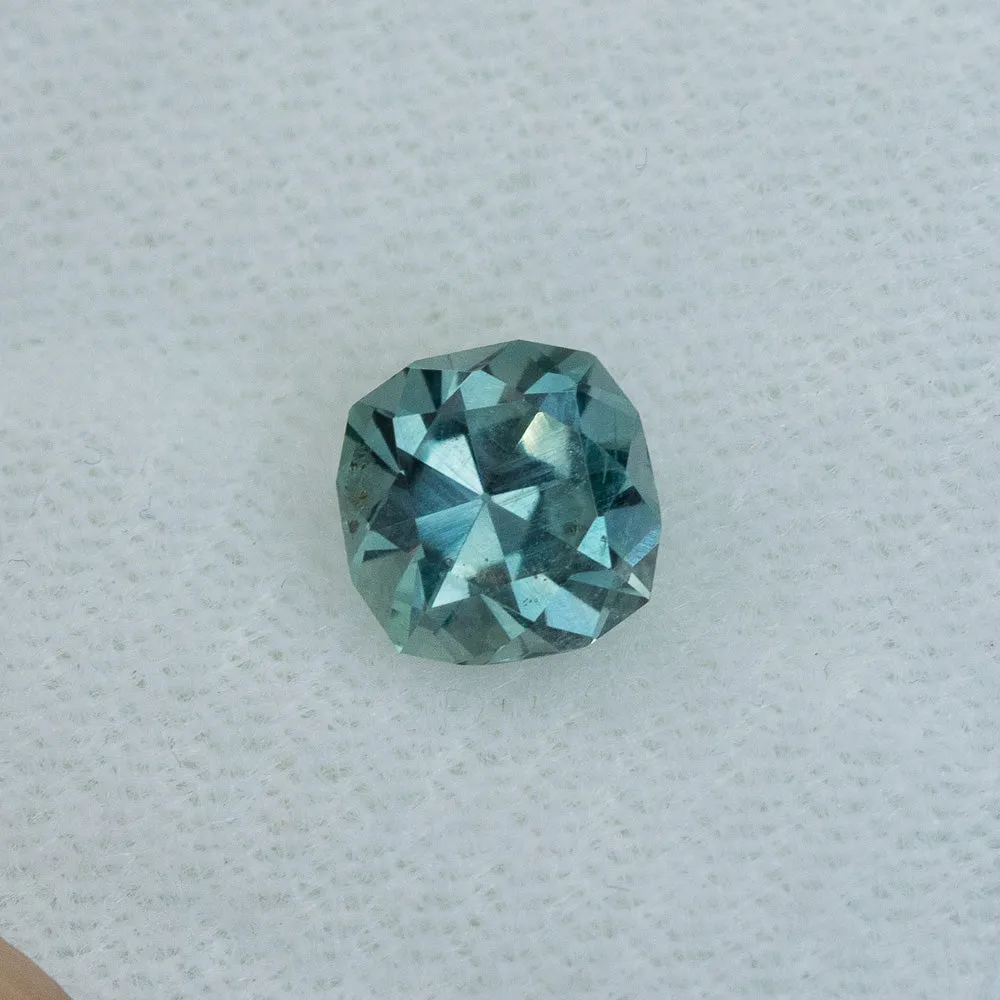 1.69CT SQUARE CUSHION MONTANA SAPPHIRE, TEAL BLUE GREEN, 6.50X4MM, UNTREATED