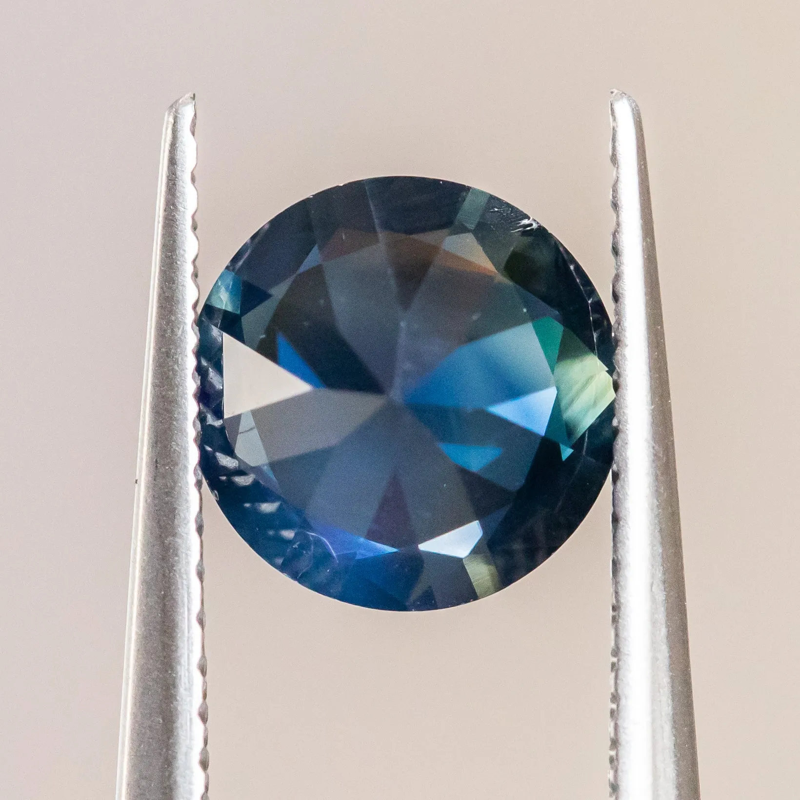 2.06CT ROUND MADAGASCAR SAPPHIRE, DEEP ROYAL BLUE TEAL, 7.97X4.54MM