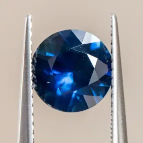 2.06CT ROUND MADAGASCAR SAPPHIRE, DEEP ROYAL BLUE TEAL, 7.97X4.54MM