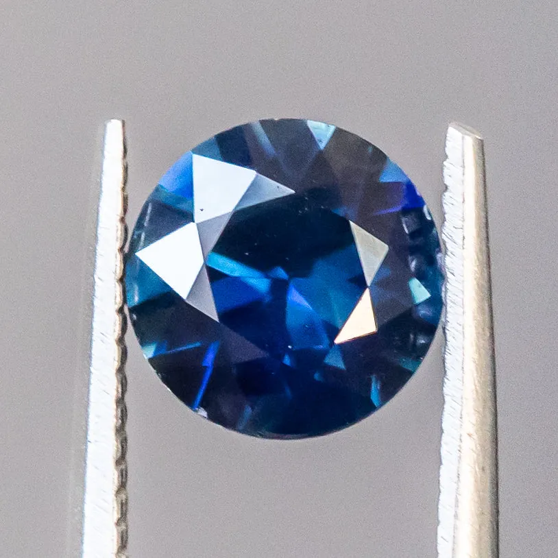 2.06CT ROUND MADAGASCAR SAPPHIRE, DEEP ROYAL BLUE TEAL, 7.97X4.54MM