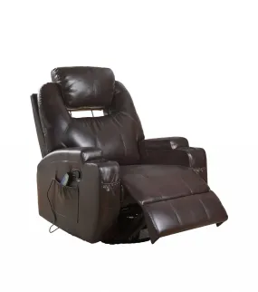 34 Brown Faux Leather Heated Massge Home Theater Recliner