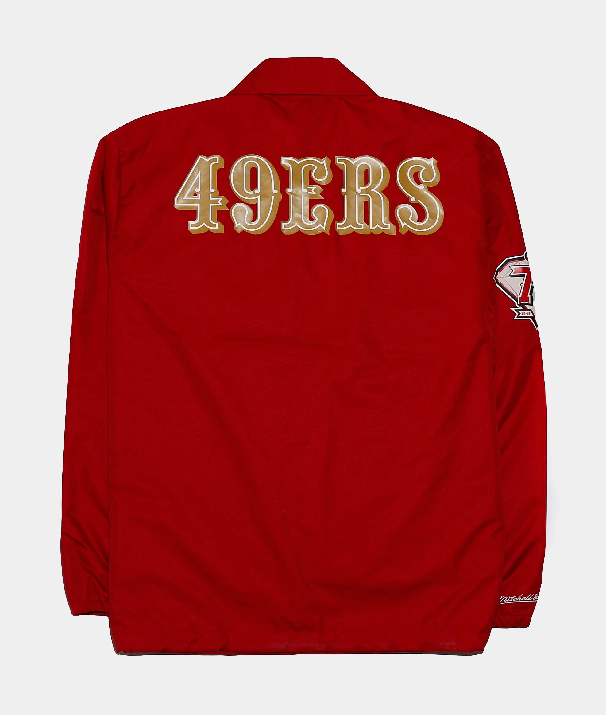 49ers 75th Annual Coaches Mens Jacket (Red/Gold)