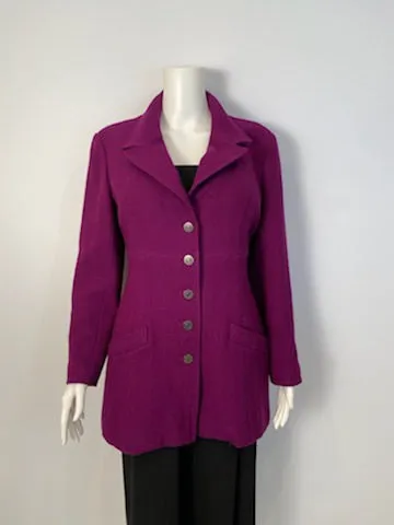 97A, 1997 Fall Chanel Vintage Merlot Jacket Blazer FR 40 US 4