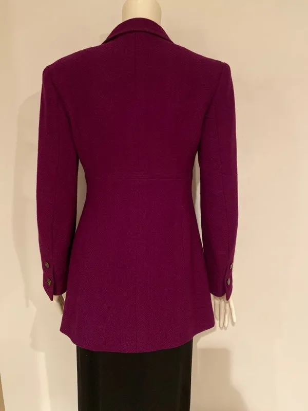 97A, 1997 Fall Chanel Vintage Merlot Jacket Blazer FR 40 US 4