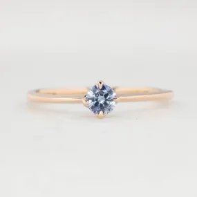 Alice Ring 4mm 0.30ct Blue Ceylon Sapphire, 14k Rose Gold