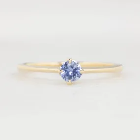 Alice Ring 4mm 0.30ct Blue Ceylon Sapphire, 14k Yellow Gold