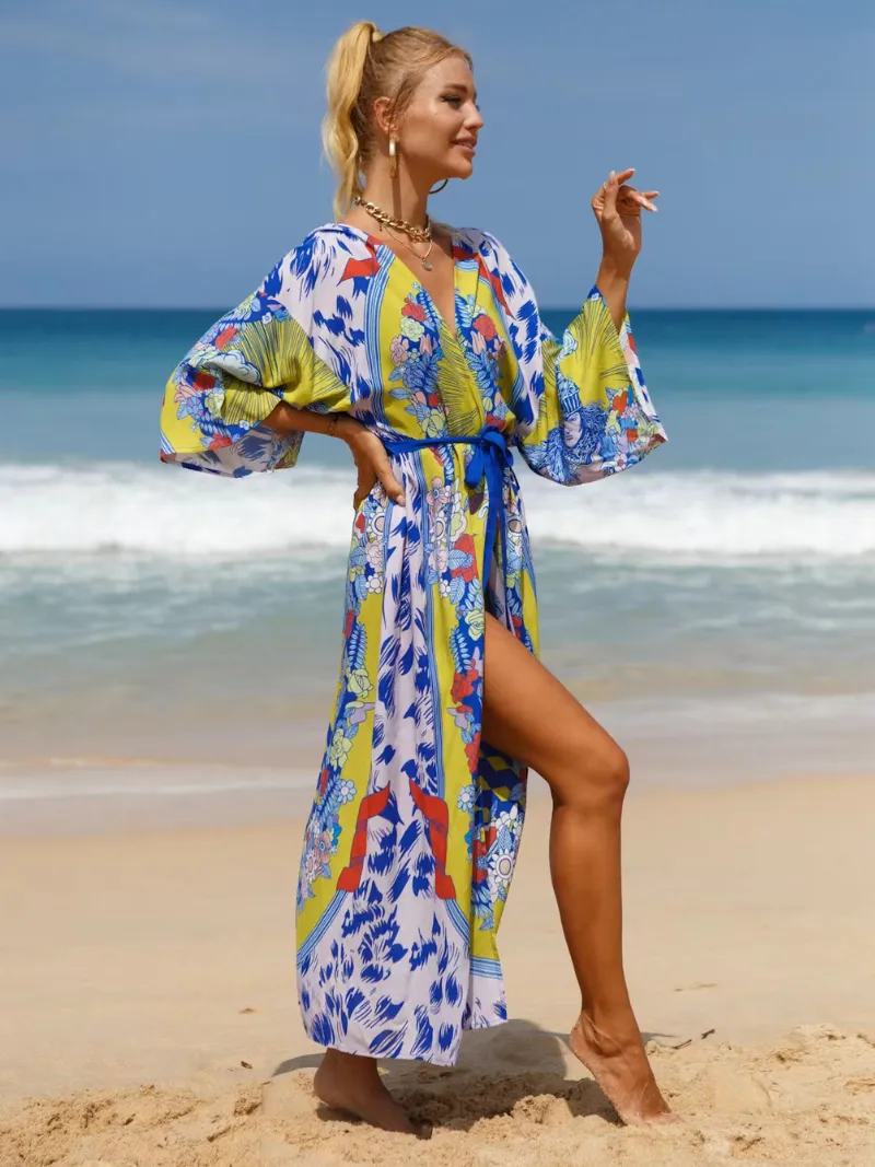 All You Need Women;s Cotton Multicolor Kimono Jacket