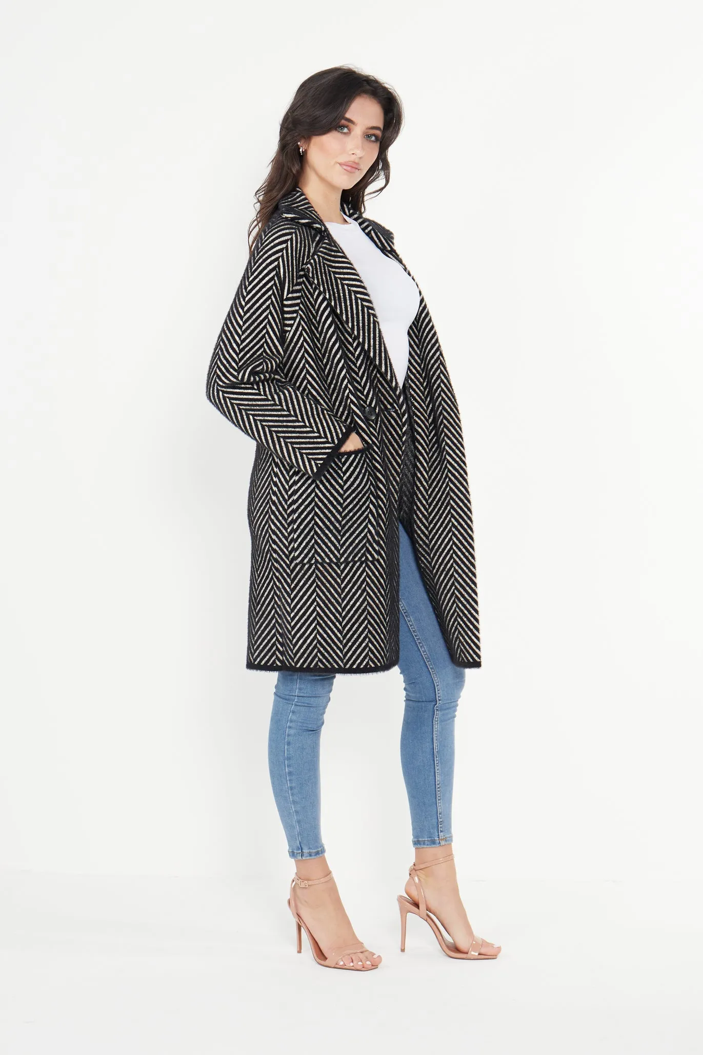 Angeleye Fluffy Striped Coat