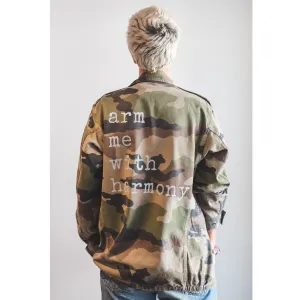 'Arm Me With Harmony' Repurposed Military Jacket