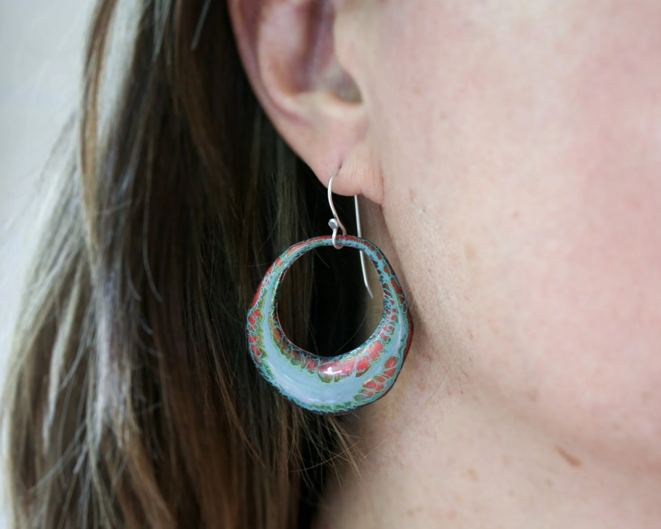 Batik earrings- aerial [ready to ship]