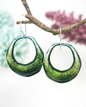 Batik earrings- kelp forest [ready to ship]