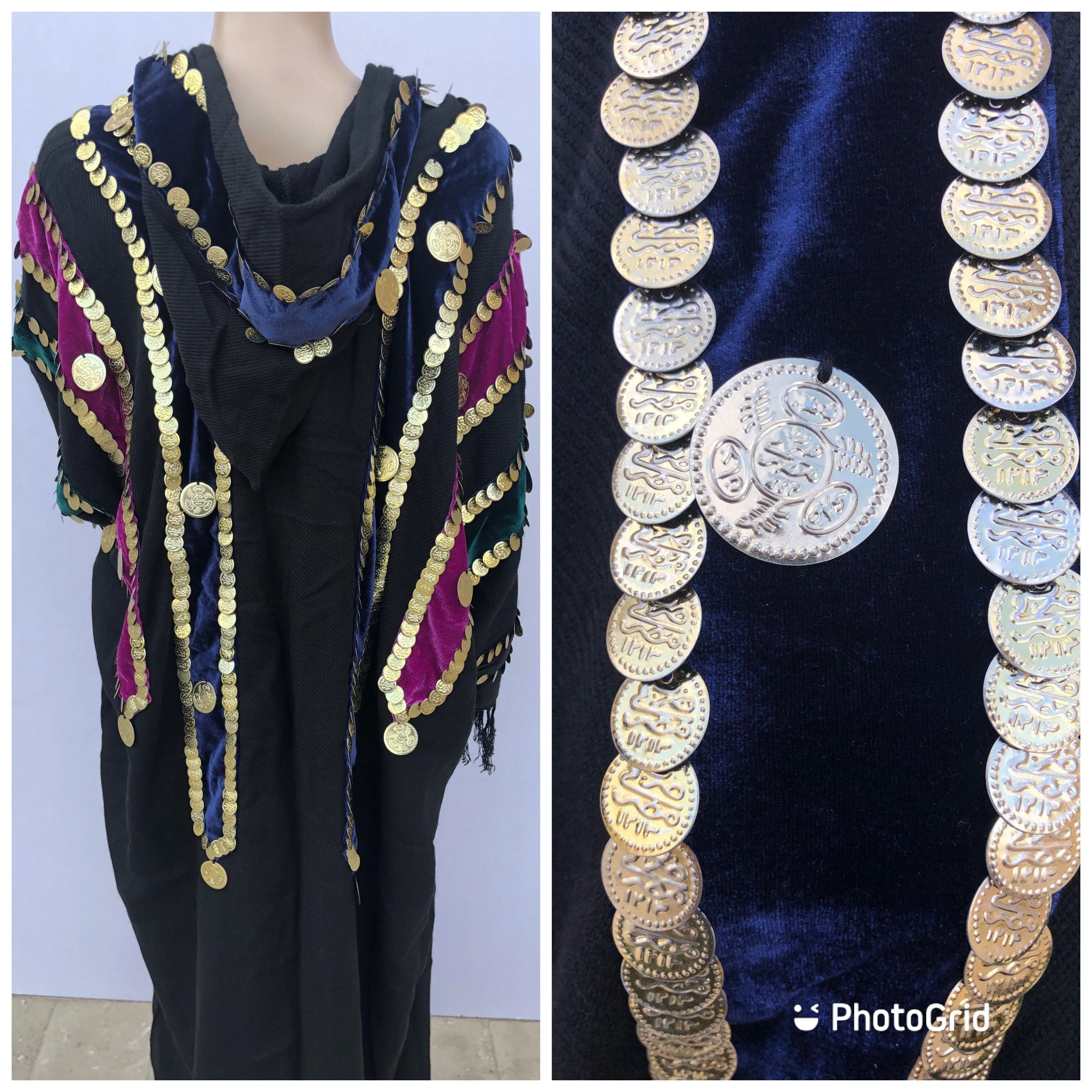 Bedouin Egyptian hand loomed Winter Kimono, Wool jacket, hand stitched coins, hooded jacket, Wool Gypsy Jacket, Abaya, Abayas for women