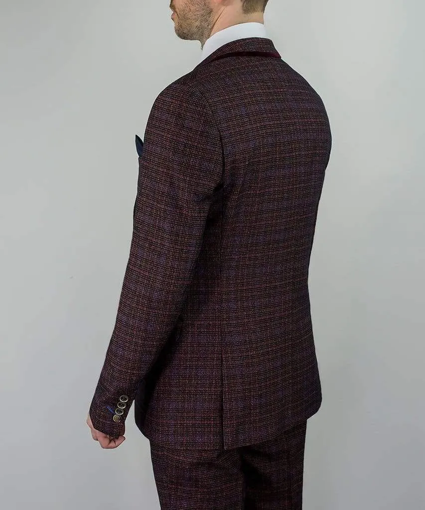 Cavani Carly Wine Tweed Men's Blazer