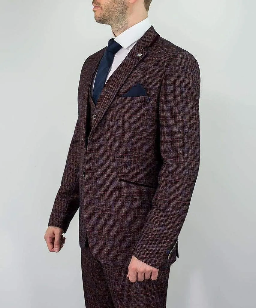 Cavani Carly Wine Tweed Men's Blazer