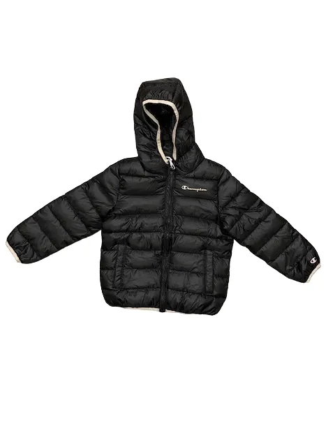 Champion Girl's hooded down jacket 306197 KK001 NBK black pink