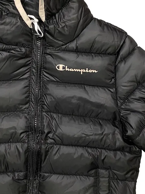 Champion Girl's hooded down jacket 306197 KK001 NBK black pink