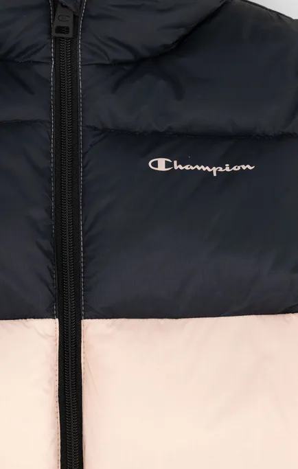 Champion Girls' hooded down jacket 404518 PS075 SFP/NBK pink-black