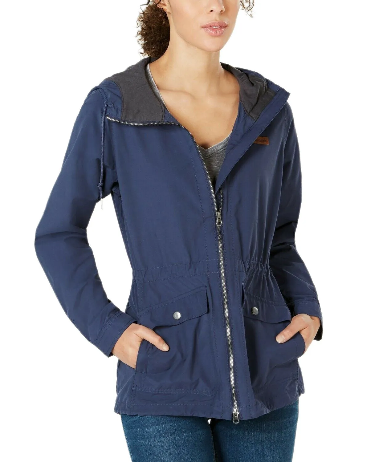 Columbia Women's Cultus Lake Hooded Anorak Active Jacket, Navy, S