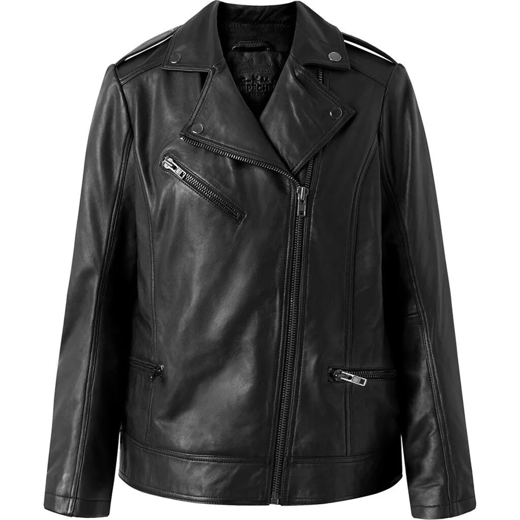 Cool and raw biker jacket in soft quality / 50660 - Black (Nero)