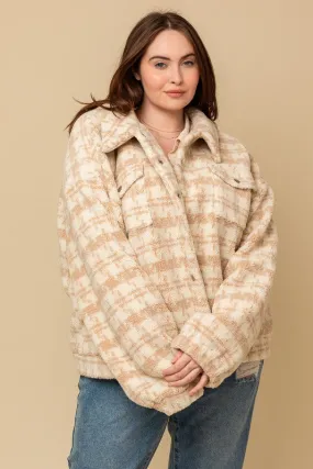 Curvy Teddy Button Jacket