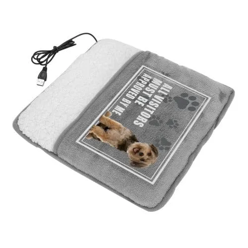 Custom Pet Dog Photo Paw Print Electric Heating Pad Foot Warmer