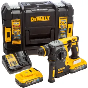 Dewalt DCH273H2T 18V XR Brushless SDS  Hammer Drill with 2 x 5.0Ah Powerstack Batteries, Charger & TSTAK Case