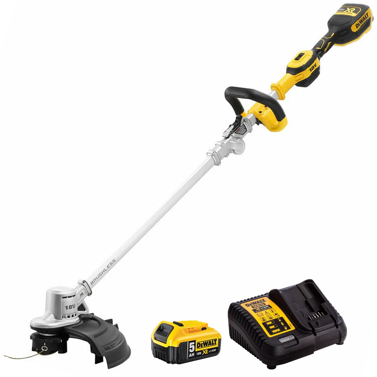 Dewalt DCMST561P1 18V Brushless String Trimmer with 1 x 5.0Ah Battery & Charger