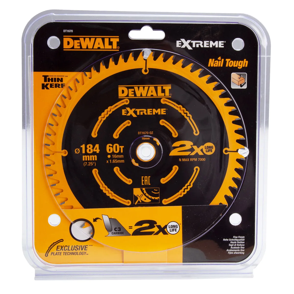 Dewalt DT1670-QZ 184mm Mitre Saw Blade 60T