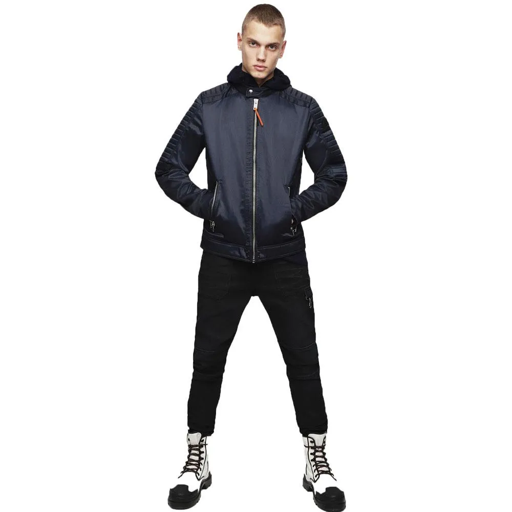 Diesel J -Shiro Nylon Biker jacket -  Navy