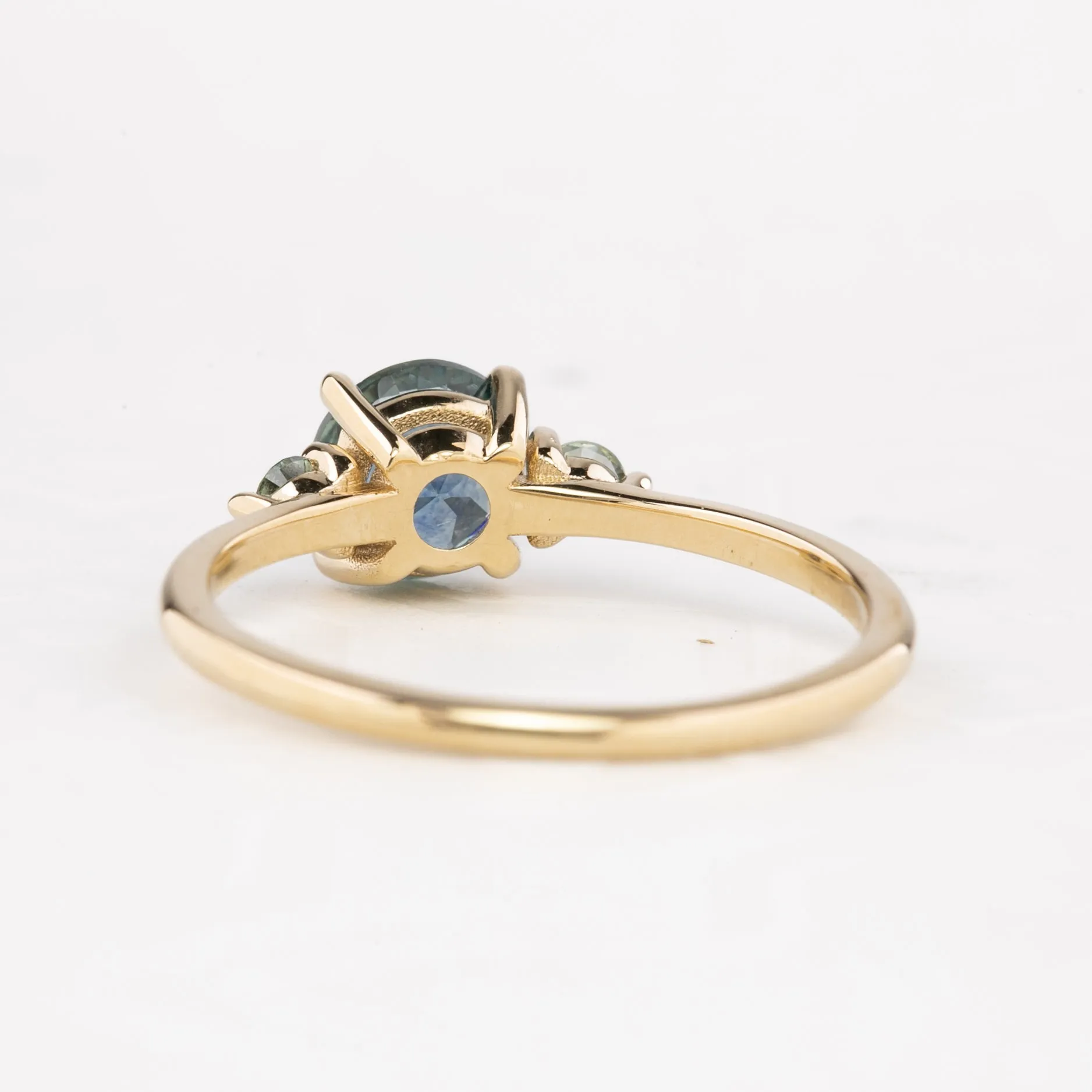 Emilie Grand Ring 1.18ct Teal Blue Montana Sapphire, 14k Yellow Gold (One of a kind)