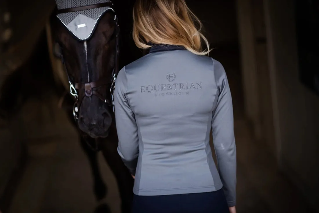 EQUESTRIAN STOCKHOLM CRYSTAL GREY FLEECE JACKET