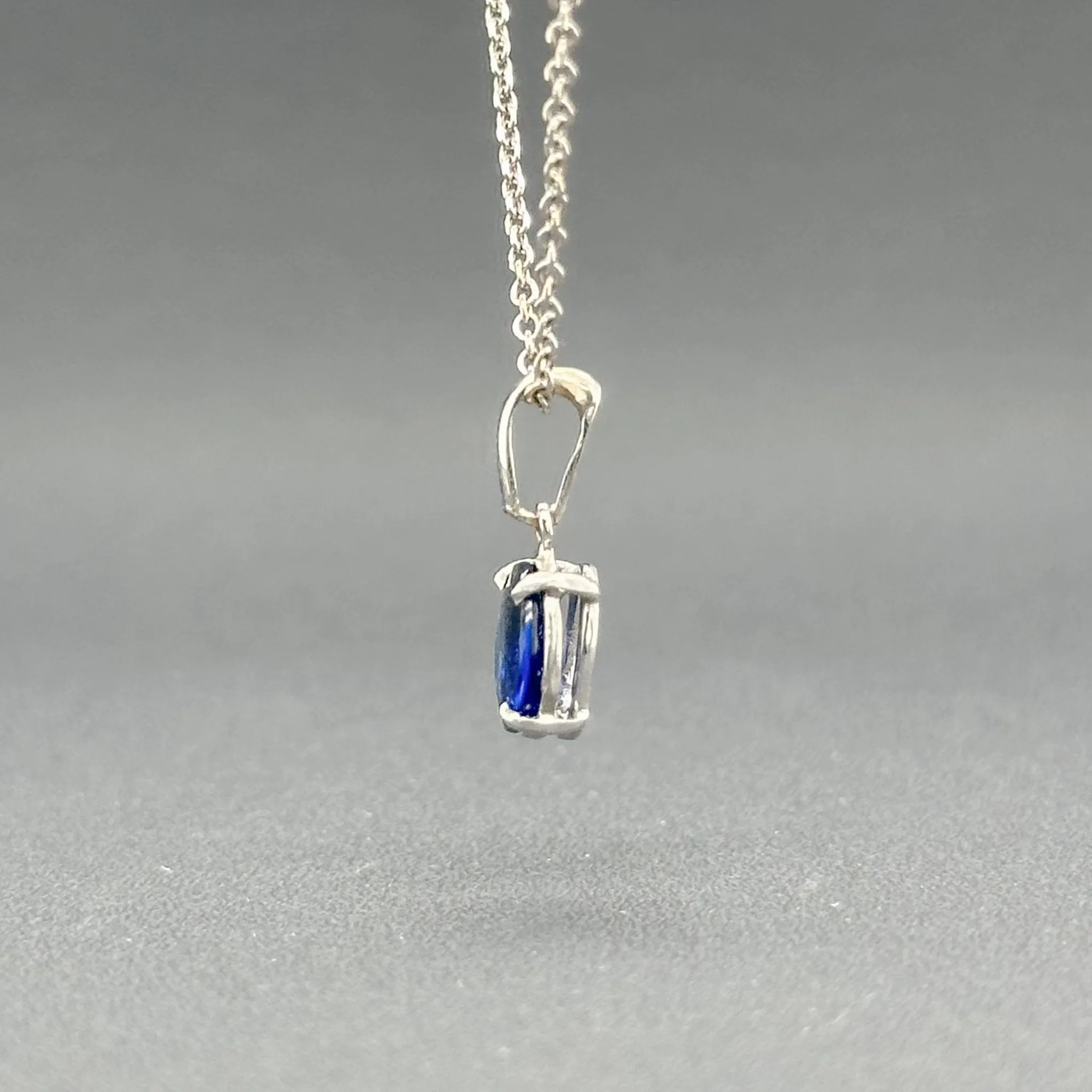 Estate 14K W Gold 1.13ct Sapphire Pendant