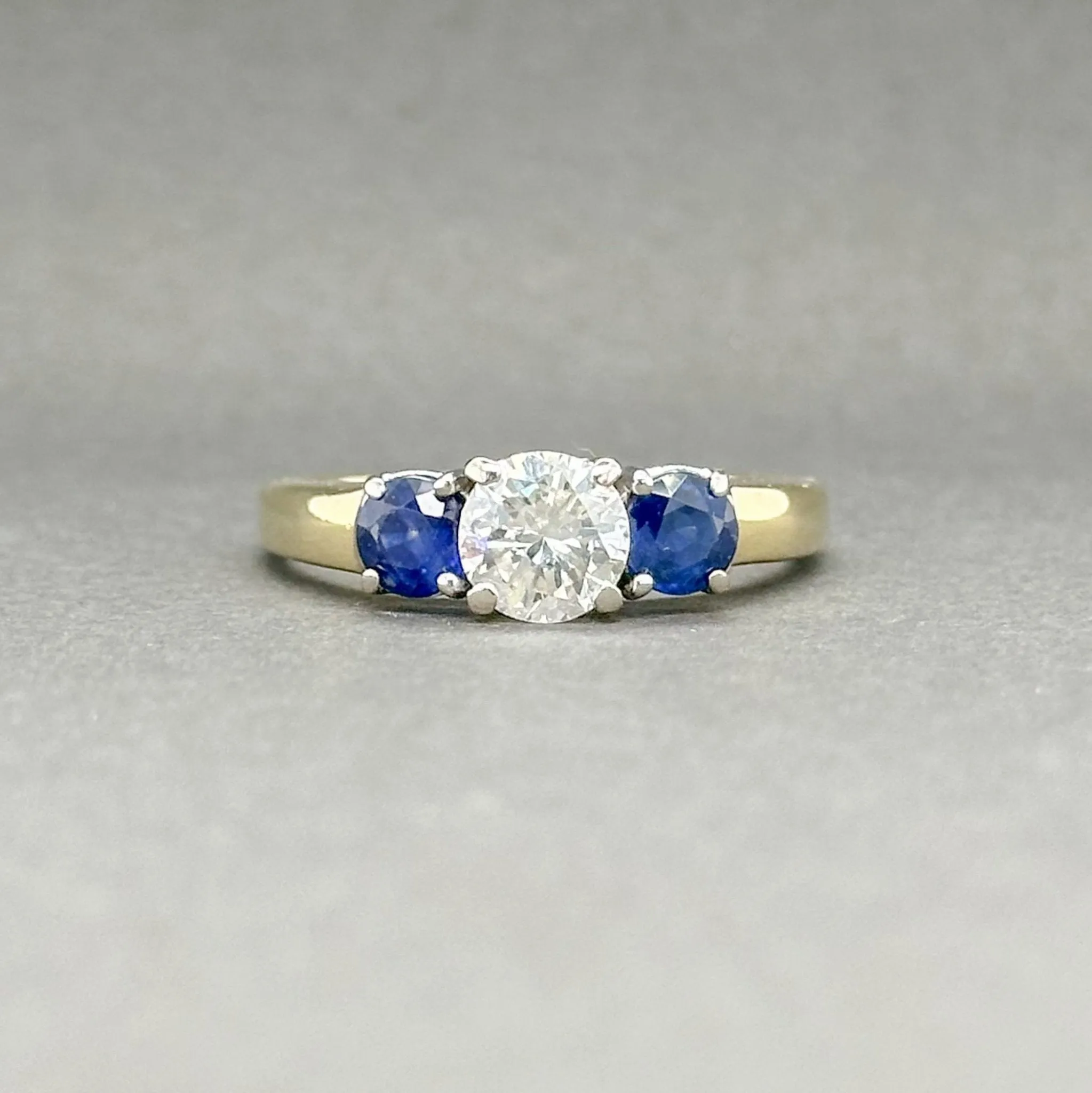 Estate 18K TT Gold 1.02ctw Sapphire & 0.91ct H-I/SI2 Diamond Engagement Ring