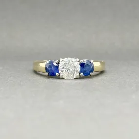 Estate 18K TT Gold 1.02ctw Sapphire & 0.91ct H-I/SI2 Diamond Engagement Ring