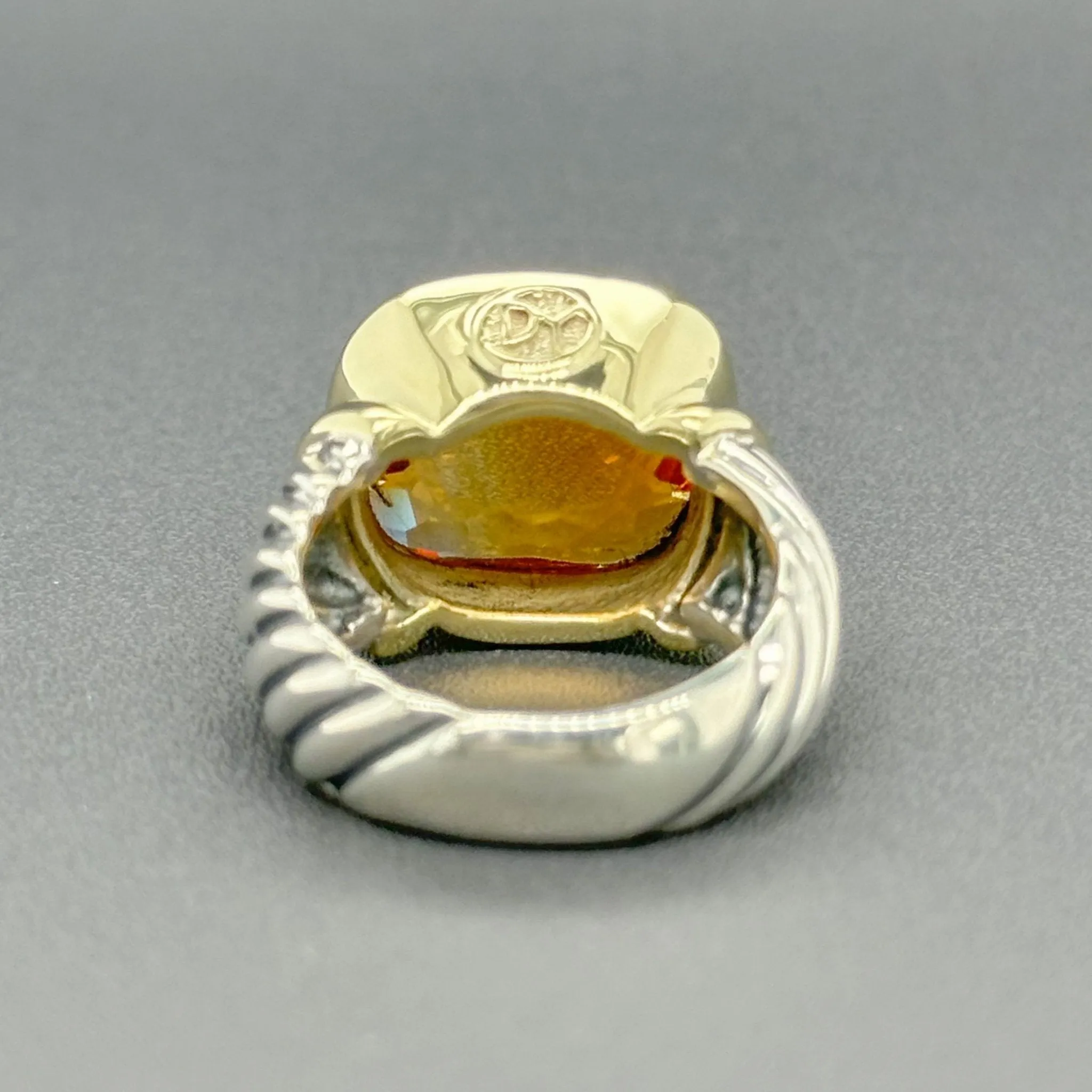 Estate David Yurman SS 14 Citrine Noblesse Ring