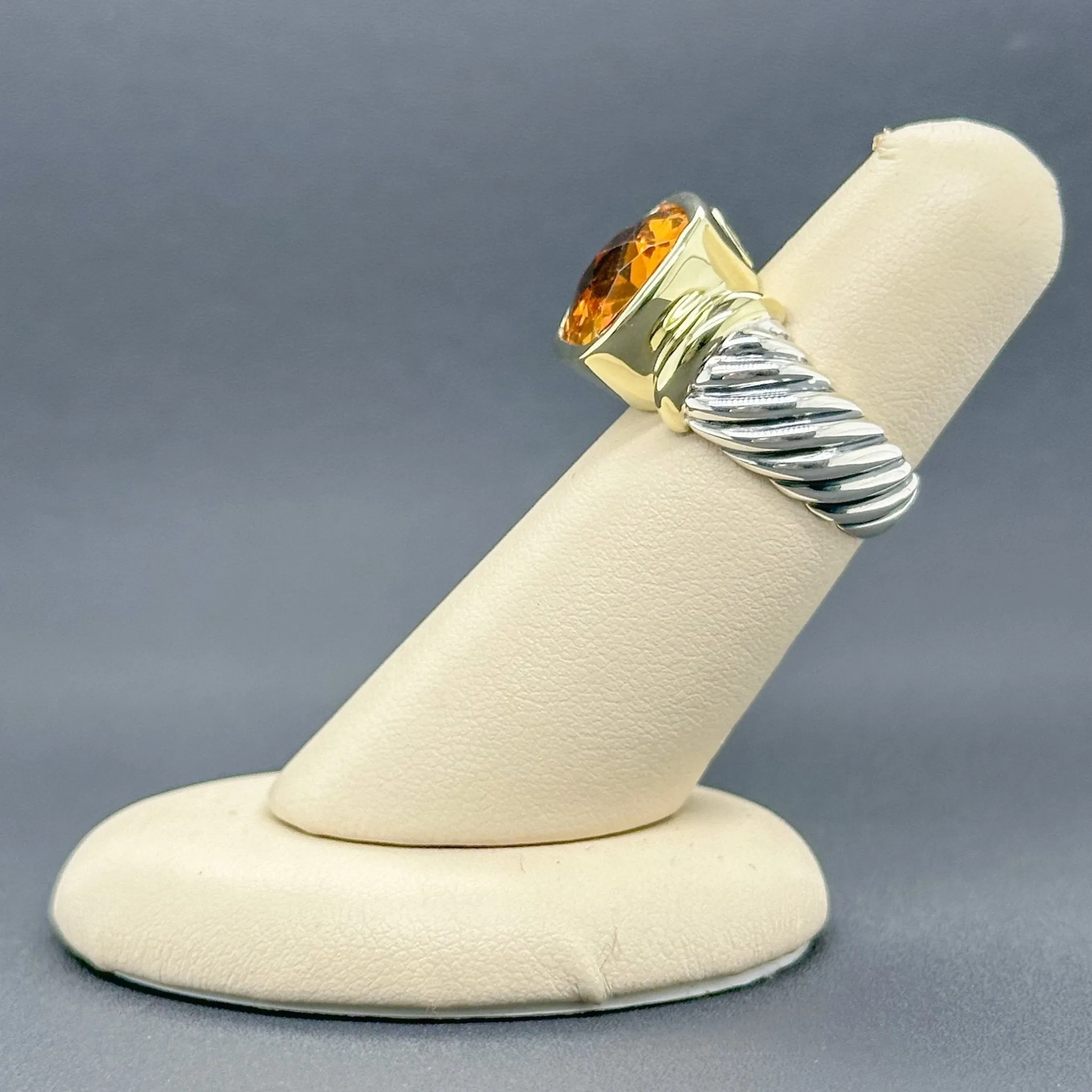 Estate David Yurman SS 14 Citrine Noblesse Ring