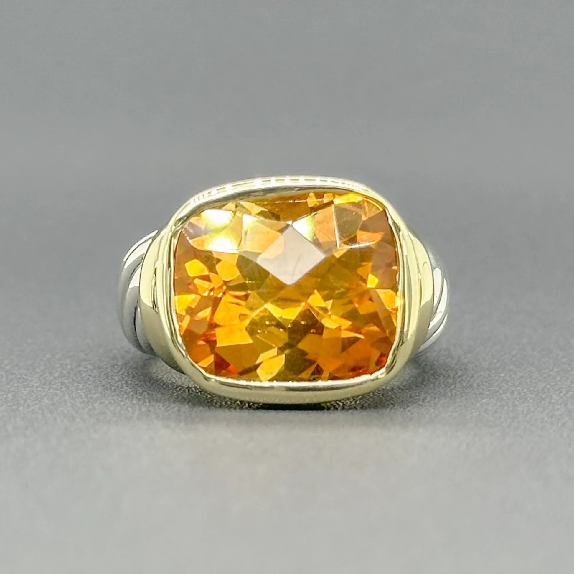 Estate David Yurman SS 14 Citrine Noblesse Ring