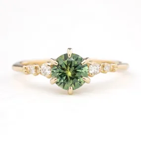 Estel Fleur Ring 1.10ct Parti Green Yellow Montana Sapphire, 14k Yellow Gold (One of a kind)