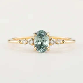 Estel Luxe Ring - 0.82ct Light Blue Green Montana Sapphire (One of a kind)