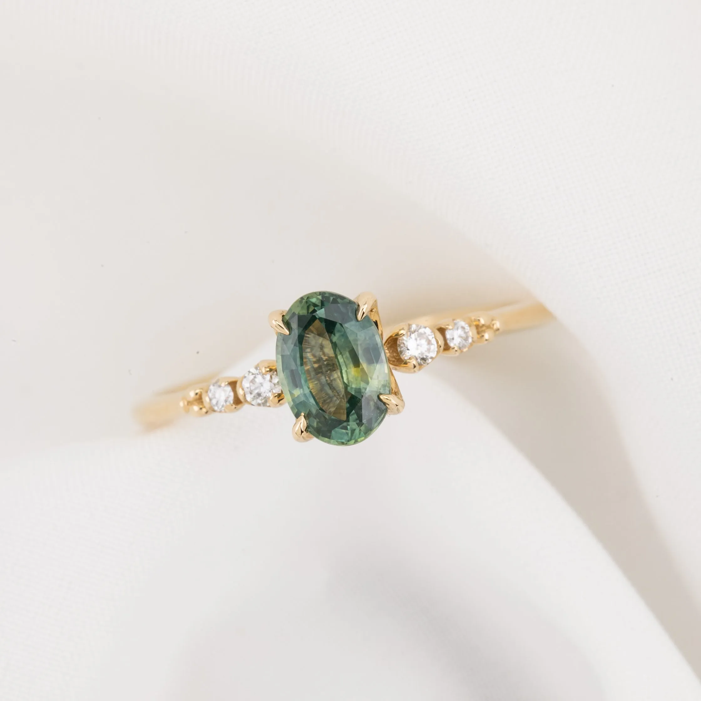 Estel Luxe Ring 0.86ct Montana Sapphire Ring, 14K Yellow Gold, One of a kind