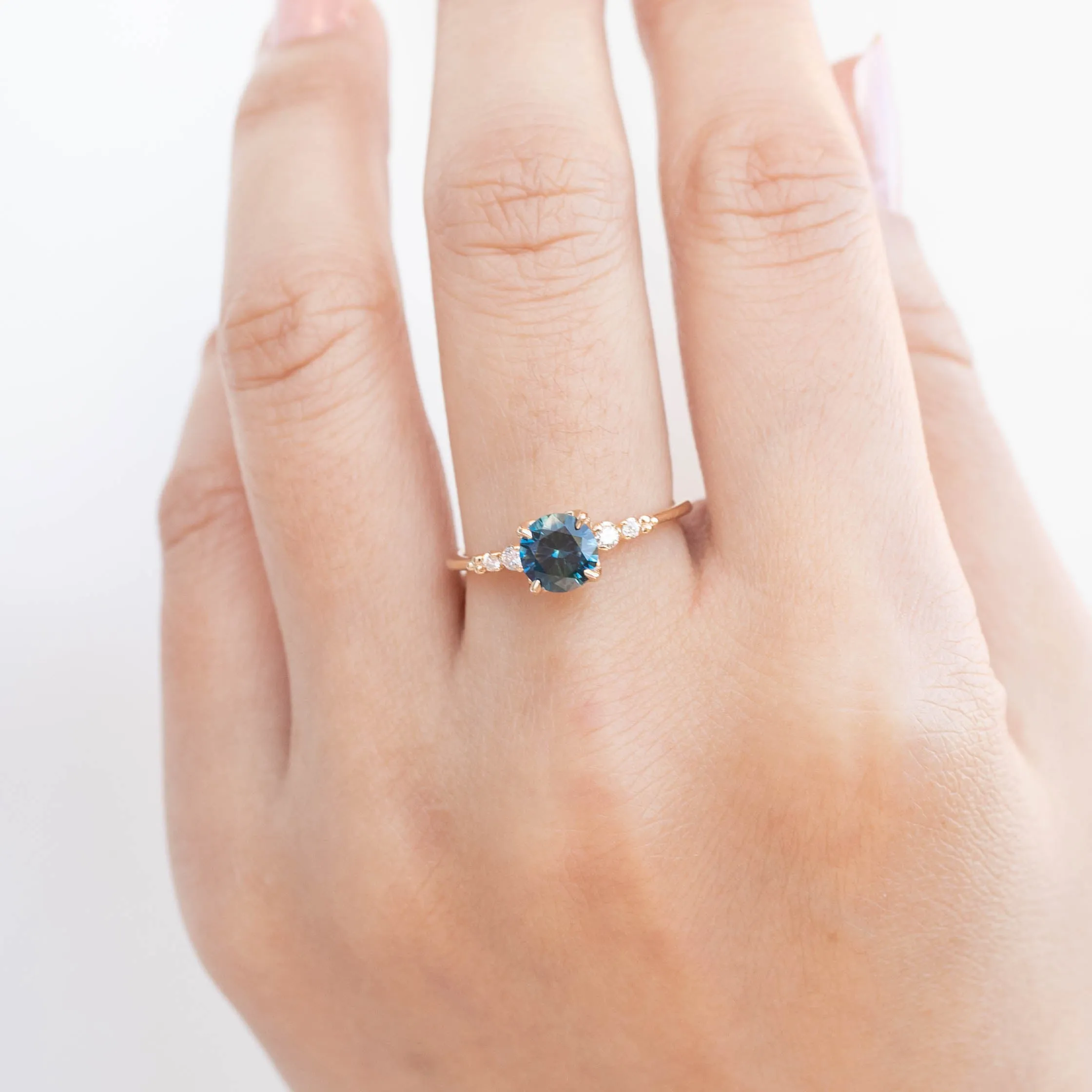 Estel Luxe Ring - 0.96ct Teal Blue Montana Sapphire (One of a kind)