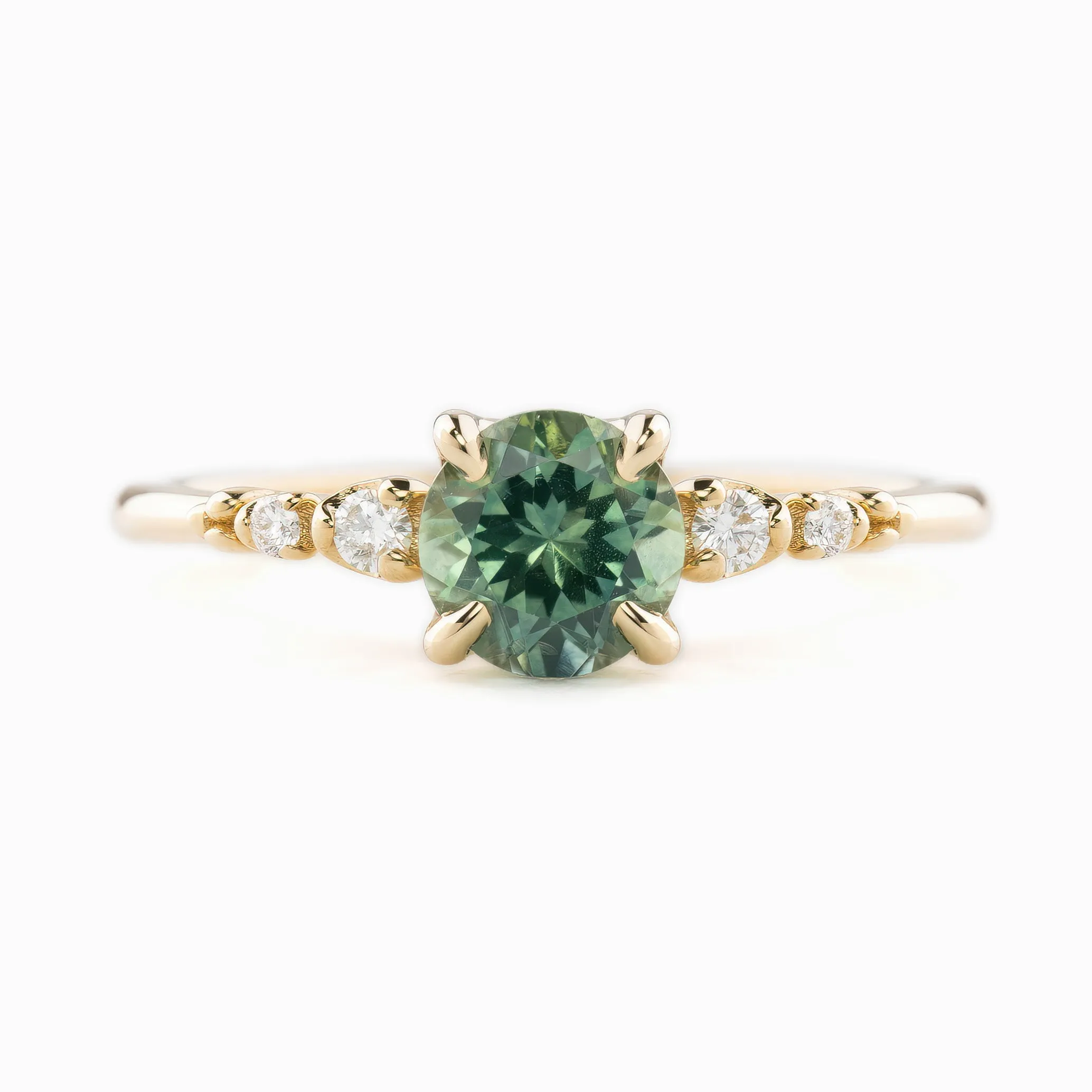 Estel Luxe Ring 1.06ct Green Montana Sapphire, 14k Yellow Gold (One of a kind)